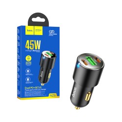 Carregador de Carro Hoco NZ6 3 Porta USB+2 Tipo-C 45W Preto